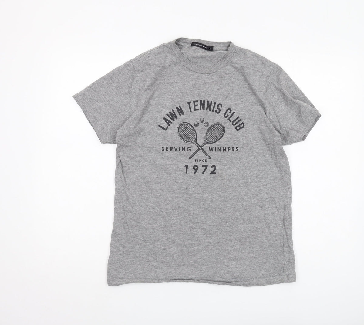 Additional front view of French Connection Men's Grey Sports Graphic T-Shirt, size M