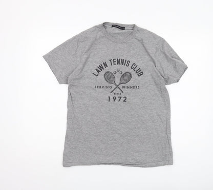 Additional front view of French Connection Men's Grey Sports Graphic T-Shirt, size M