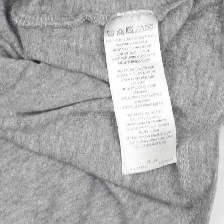 Close-up detail of French Connection Men's Grey Sports Graphic T-Shirt, size M