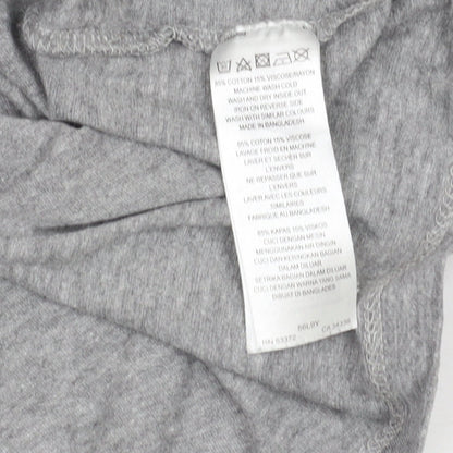 Close-up detail of French Connection Men's Grey Sports Graphic T-Shirt, size M