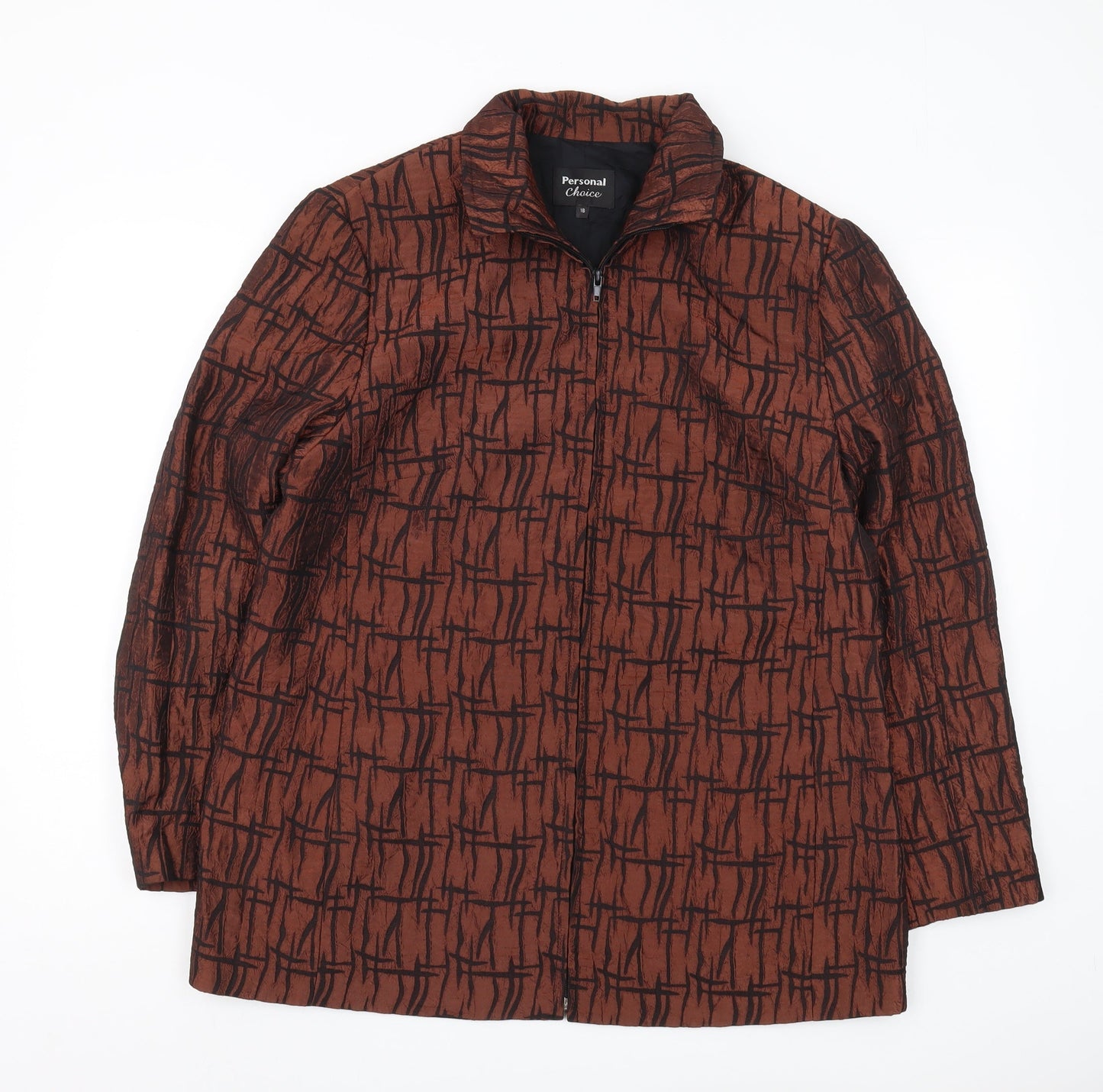 Personal Choice Women's Brown Geometric Jacket Size 16