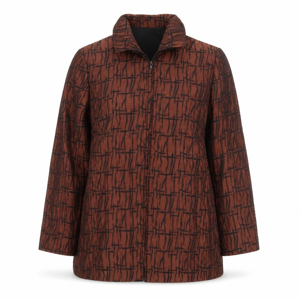 Personal Choice Women's Brown Geometric Jacket Size 16