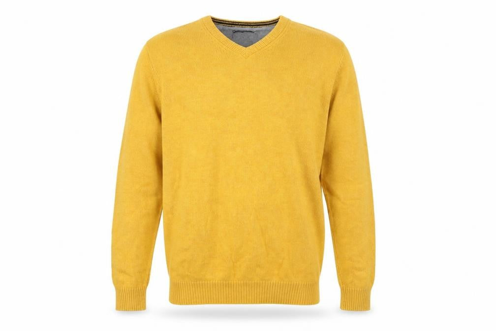 Maine New England Men's Yellow V-Neck Pullover, Size L