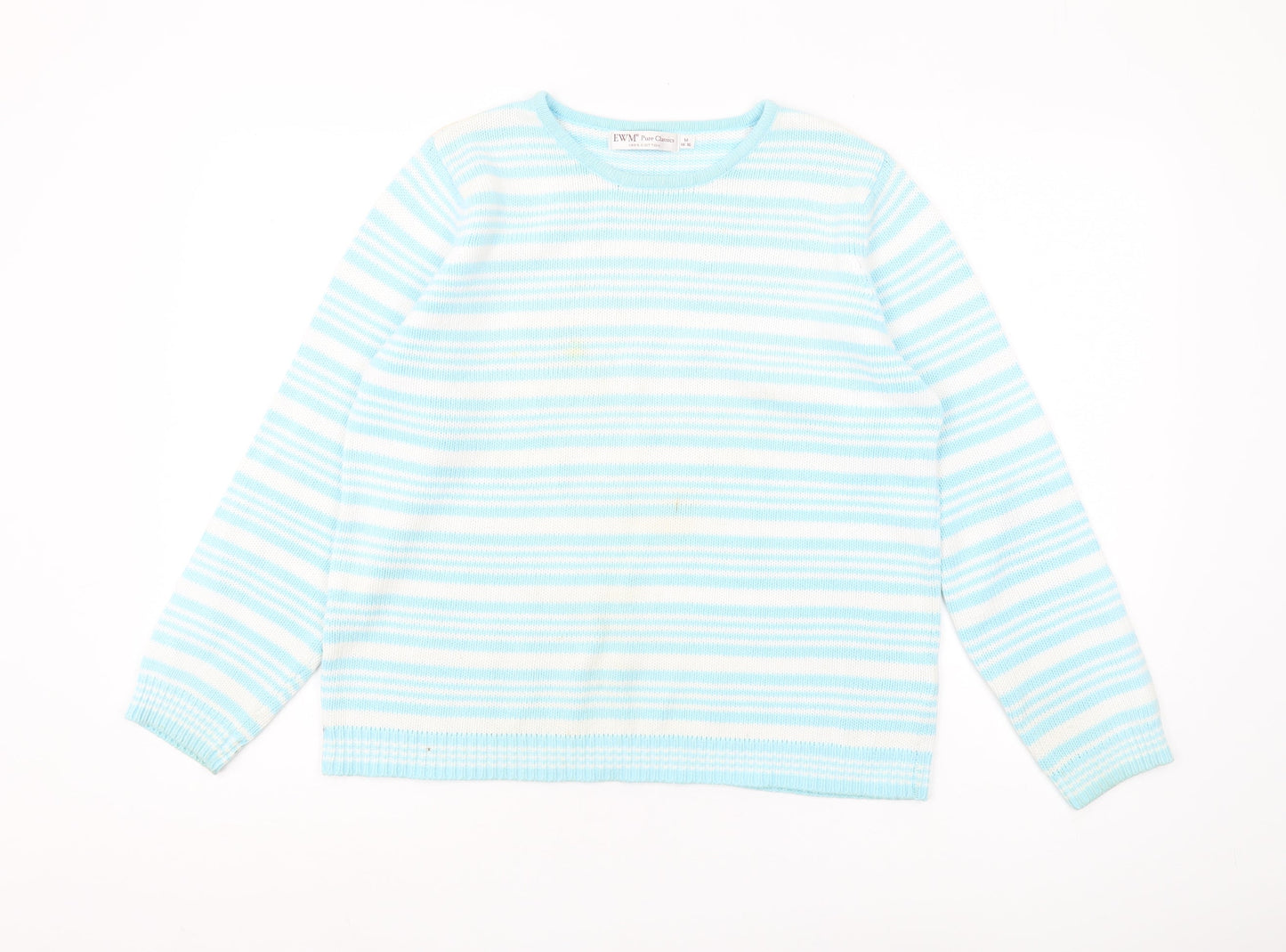 EWM Pure Classics Women's Blue Striped Pullover M