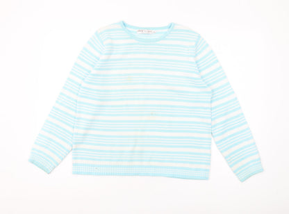 EWM Pure Classics Women's Blue Striped Pullover M