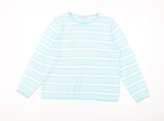 EWM Pure Classics Women's Blue Striped Pullover M