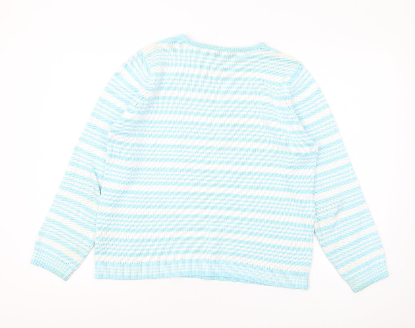 EWM Pure Classics Women's Blue Striped Pullover M