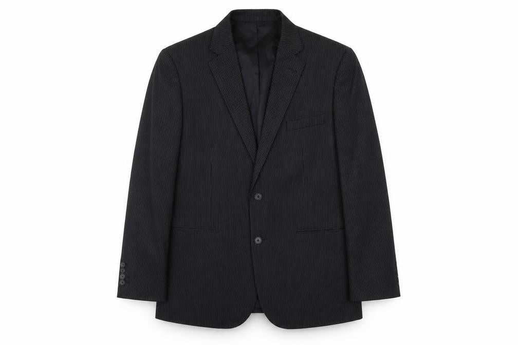 Burton Men's Black Striped Blazer, 44R, Formal Jacket