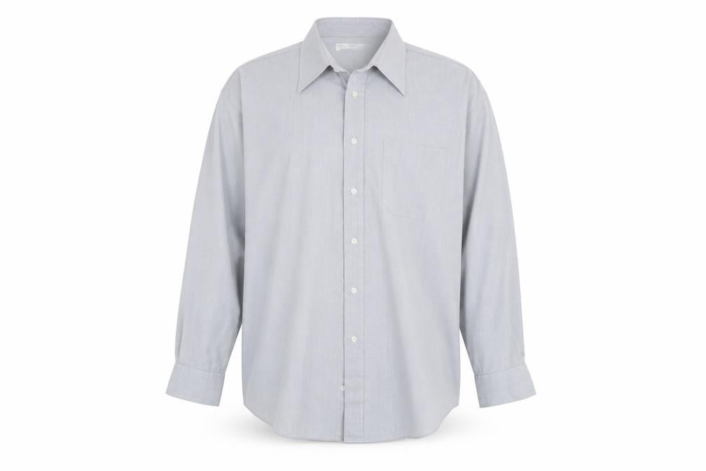 Marks & Spencer Men's Grey Check Shirt 17.5 Regular