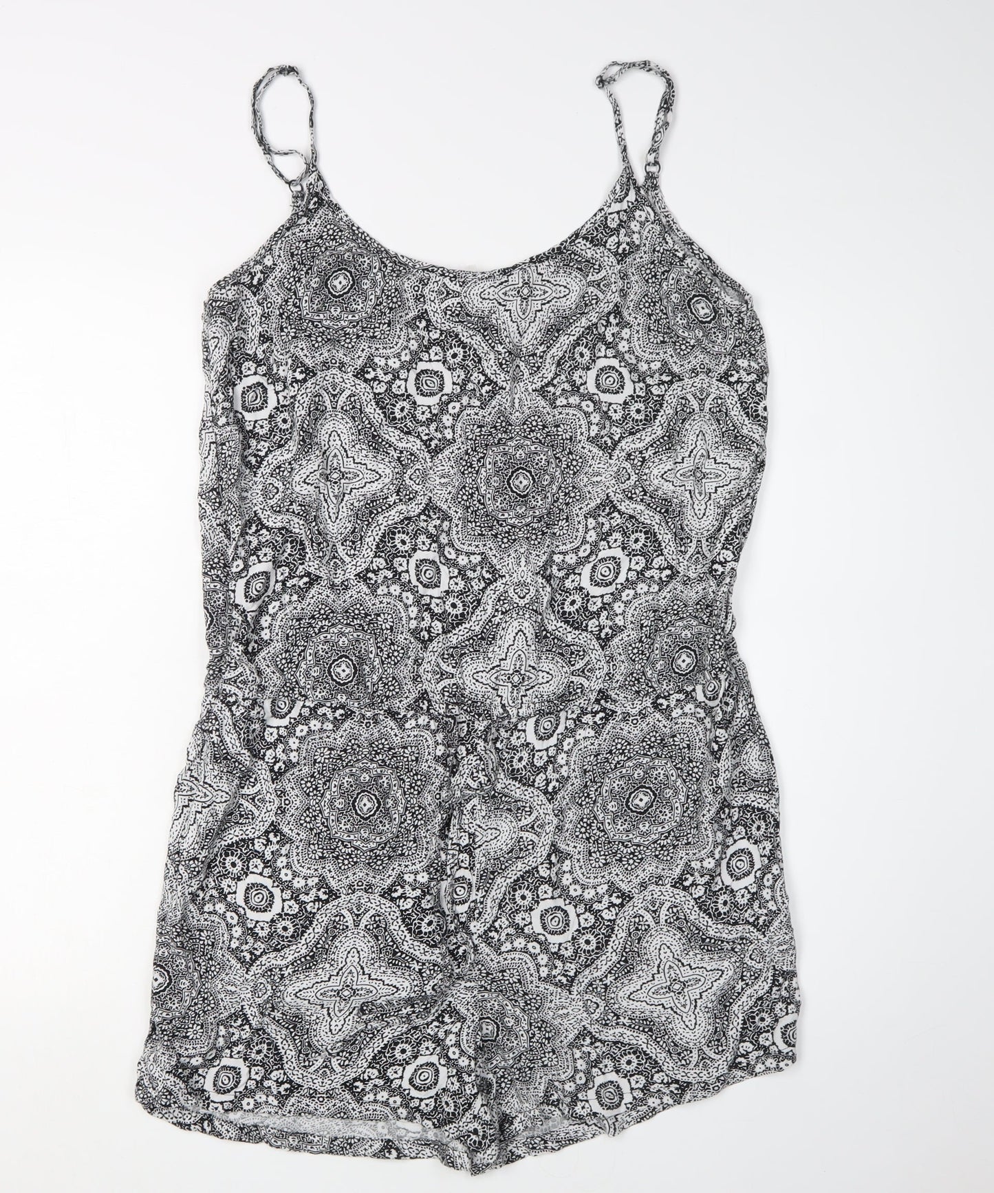 Jacqueline de Yong Black Geometric Playsuit Size 12