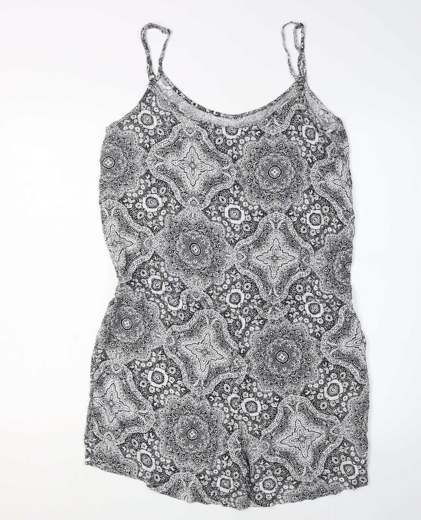 Jacqueline de Yong Black Geometric Playsuit Size 12