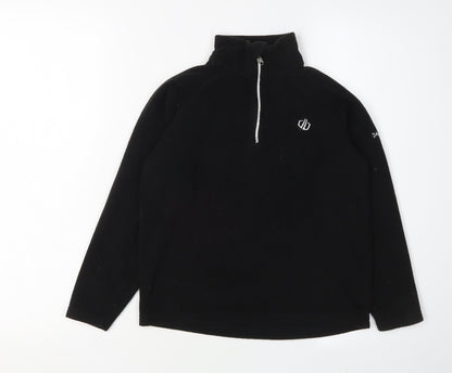 Additional front view of Dare 2b girls’ black fleece pullover sweatshirt, size 10, years