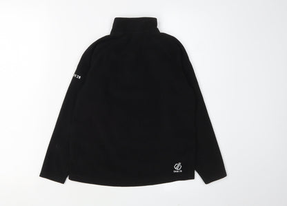 Back view of Dare 2b girls’ black fleece pullover sweatshirt, size 10, years