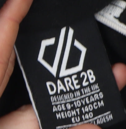 Close-up detail of Dare 2b girls’ black fleece pullover sweatshirt, size 10, years