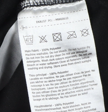 Brand and care label for Dare 2b girls’ black fleece pullover sweatshirt, size 10, years