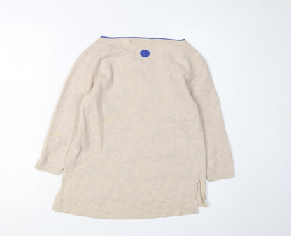 White Stuff Women's Beige Polka Dot Pullover Jumper, Size 8