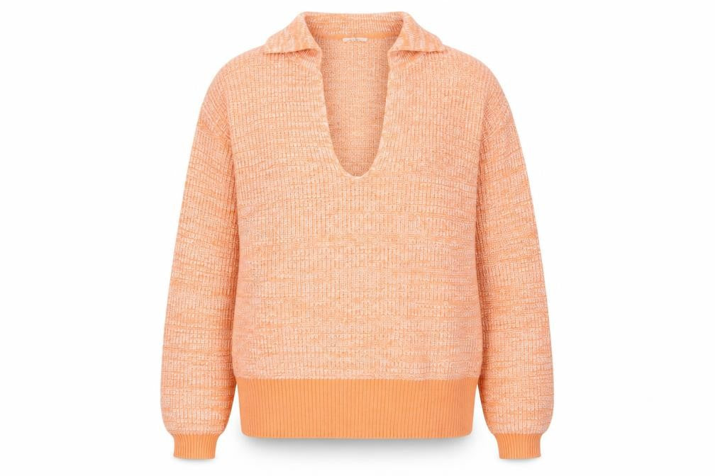 Miss Selfridge Womens Orange Knit Collared Jumper Size 10