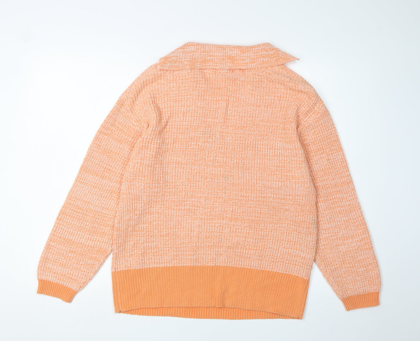Miss Selfridge Womens Orange Knit Collared Jumper Size 10