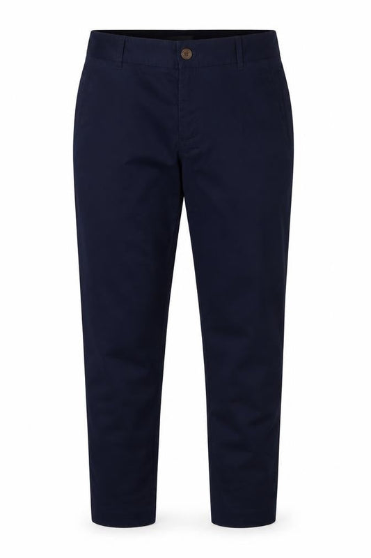 Front view of J.Crew Women's Blue Chino Trousers, size 4, Stretch Slim Fit