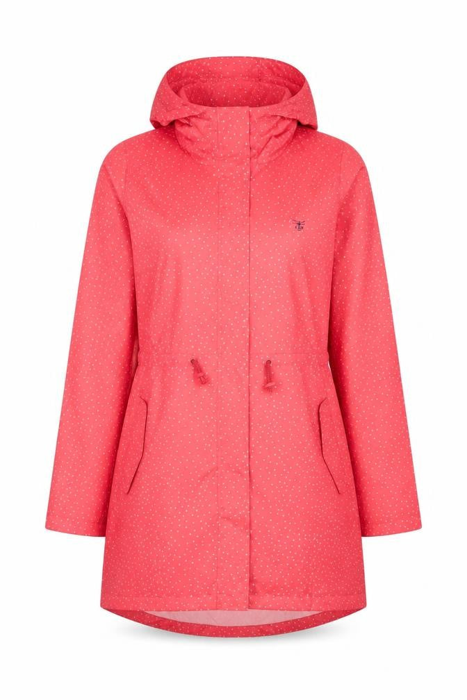 Lighthouse Women's Red Polka Dot Rain Coat, Size 16