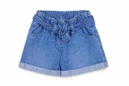 Next Blue Denim Paperbag Shorts for Unisex 12-18 Months