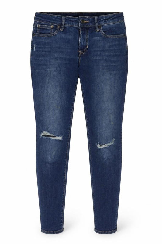 Gap Women's Blue Skinny Jeans Size 27 Distressed