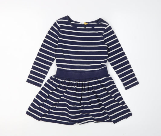 John Lewis Girls Blue Striped Skater Dress, 3 Years