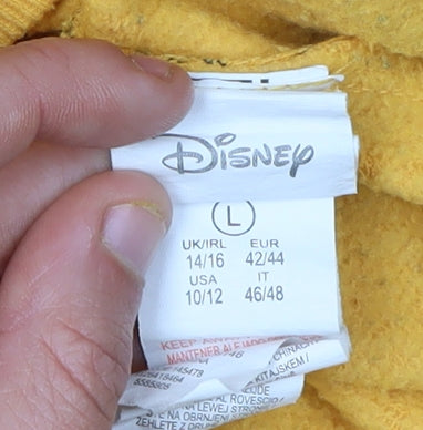 Preloved Disney Women's Yellow Animal Print Pullover Sweatshirt L - Detail