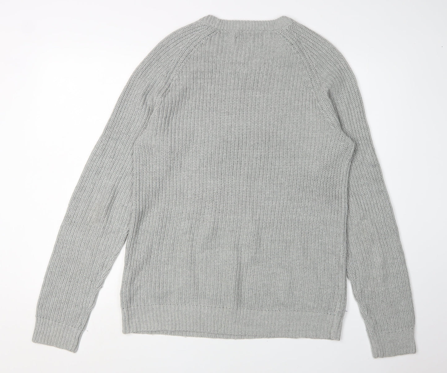 Jack & Jones Men's Grey Medium Crew Neck Pullover Jumper