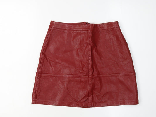 New Look Women's Red Pencil Skirt Size 8