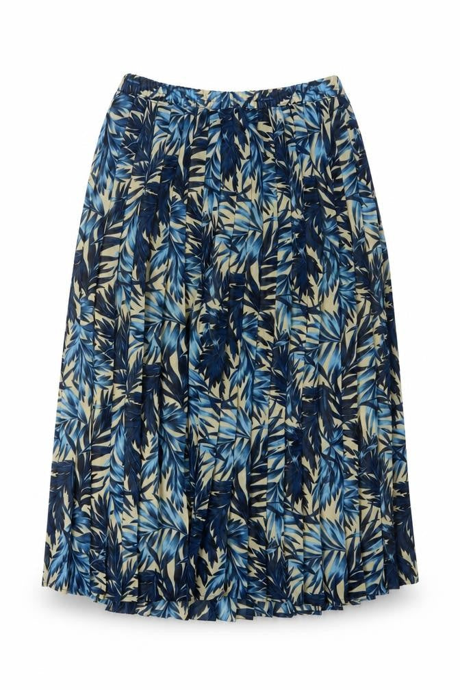 Eastex Women's Blue Pleated Midi Skirt Size 14