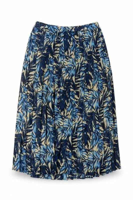 Eastex Women's Blue Pleated Midi Skirt Size 14