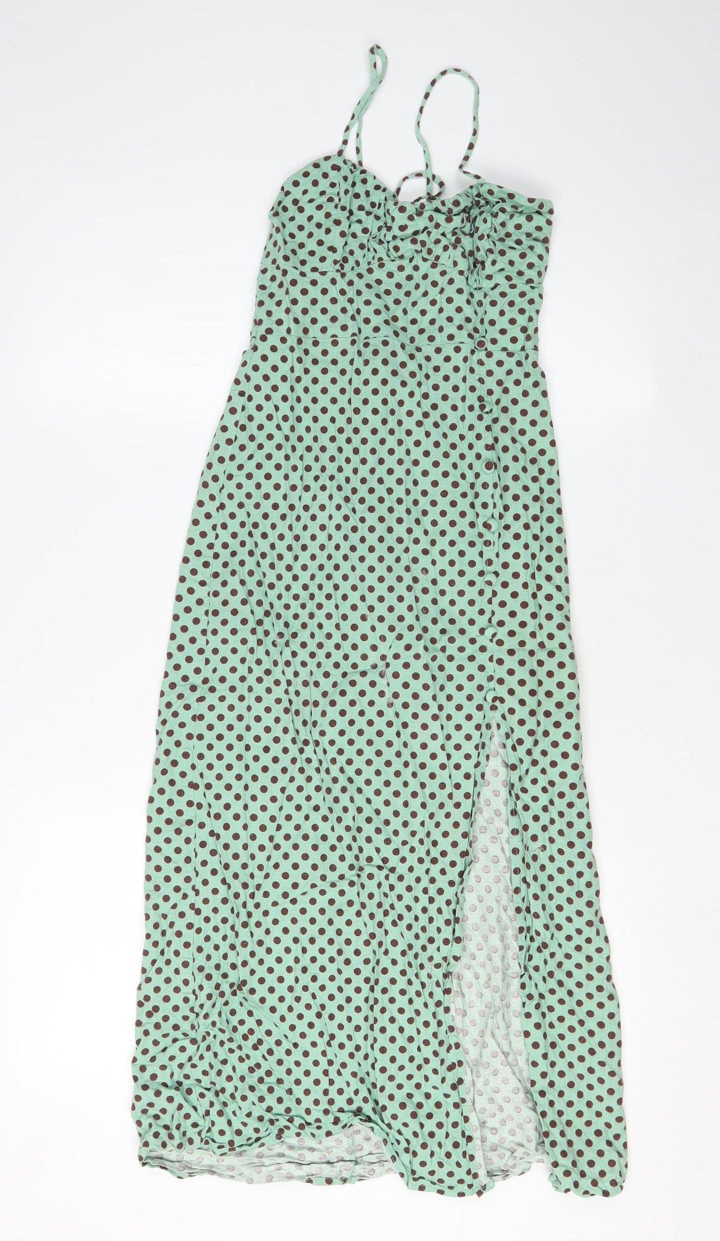 Zara Women’s XS Green Polka Dot Long Slip Dress