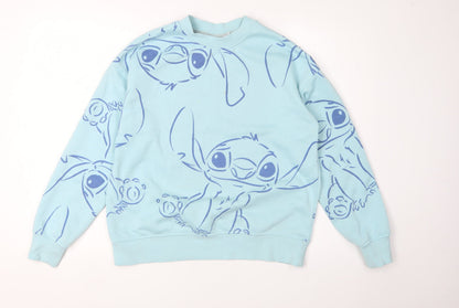 Preloved Disney Women's Blue XS Cartoon Pullover Sweatshirt - Front