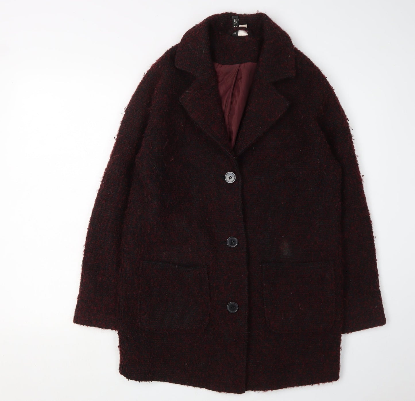 Zara Women's Multicoloured Wool Overcoat Size 10