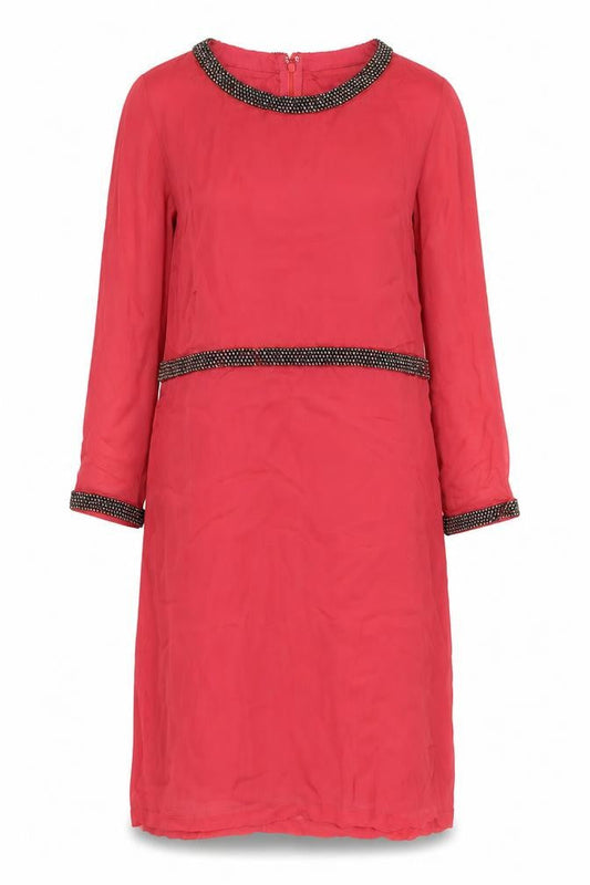 French Connection Women's Red Beaded Dress Size 12