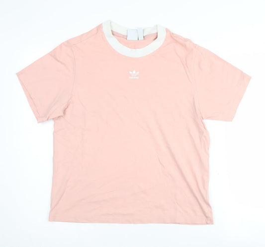 adidas Pink Women's Ringer T-Shirt Size 8