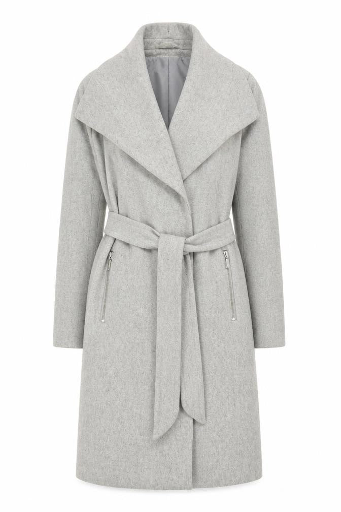 Vero Moda Grey Belted Overcoat Women M Casual
