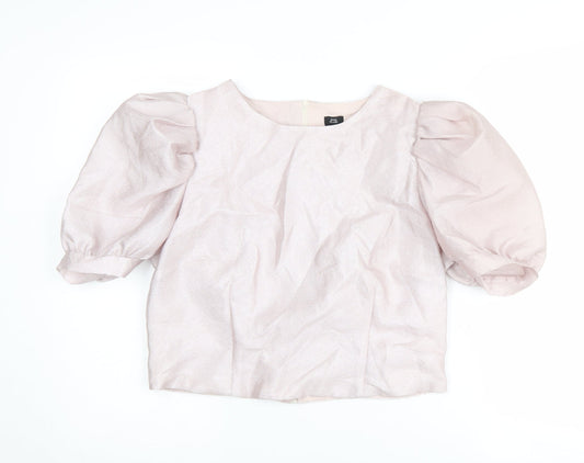 River Island Women's Silver 80s Blouse Size 14 New