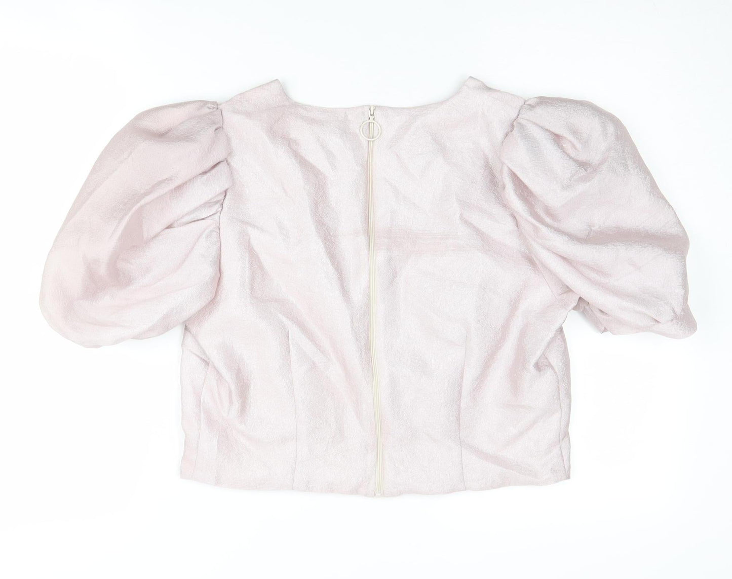 River Island Women's Silver 80s Blouse Size 14 New