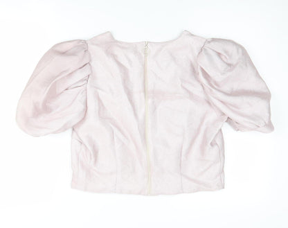 River Island Women's Silver 80s Blouse Size 14 New