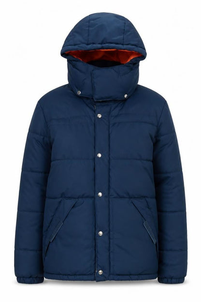 H&M Women's Blue Puffer Jacket M Hooded Casual