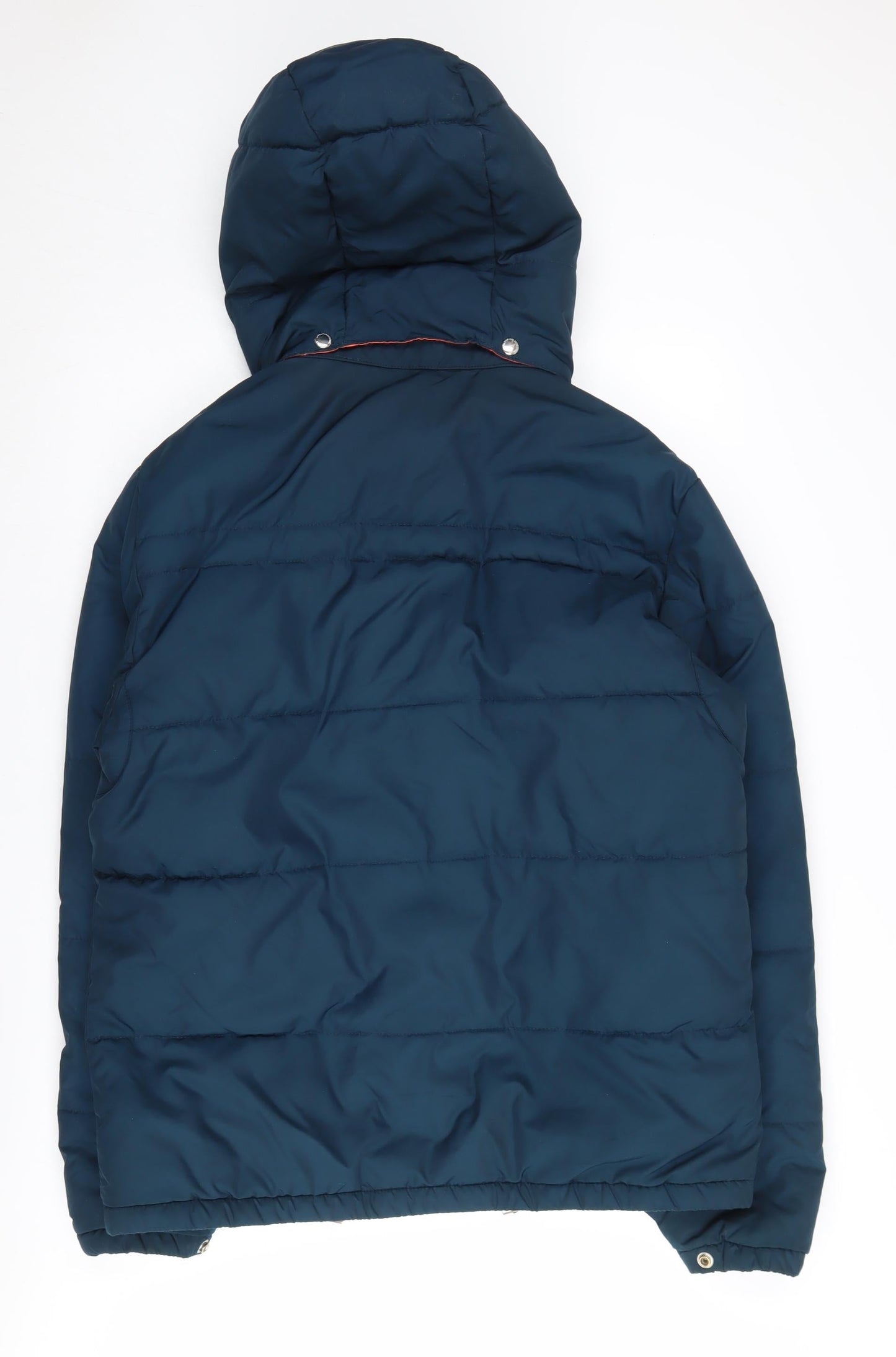 H&M Women's Blue Puffer Jacket M Hooded Casual