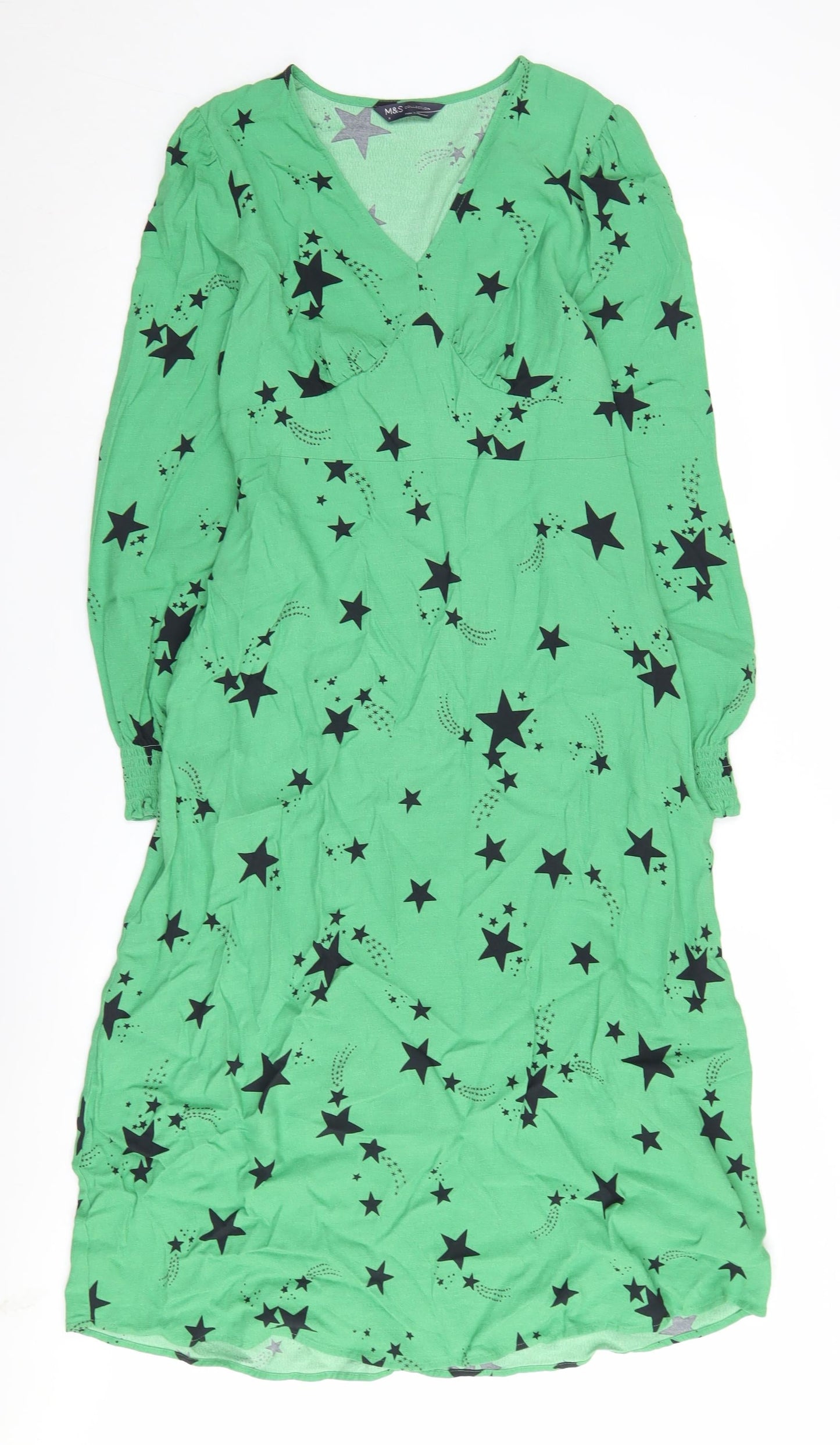 Marks and Spencer Women's Green Star Wrap Dress Size 8