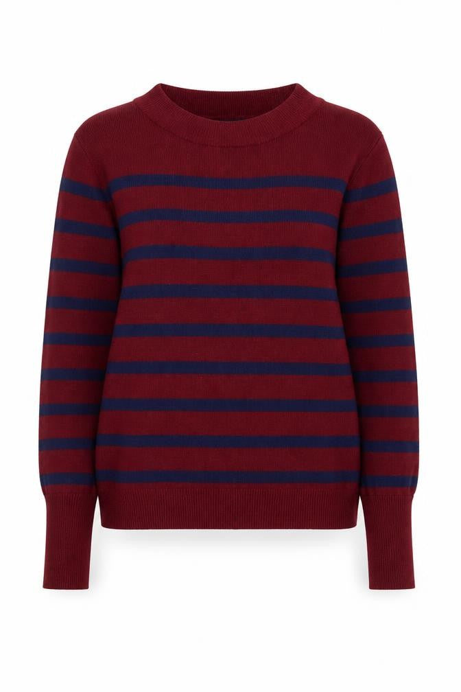 New Look Women's Red Striped Pullover, Size 6