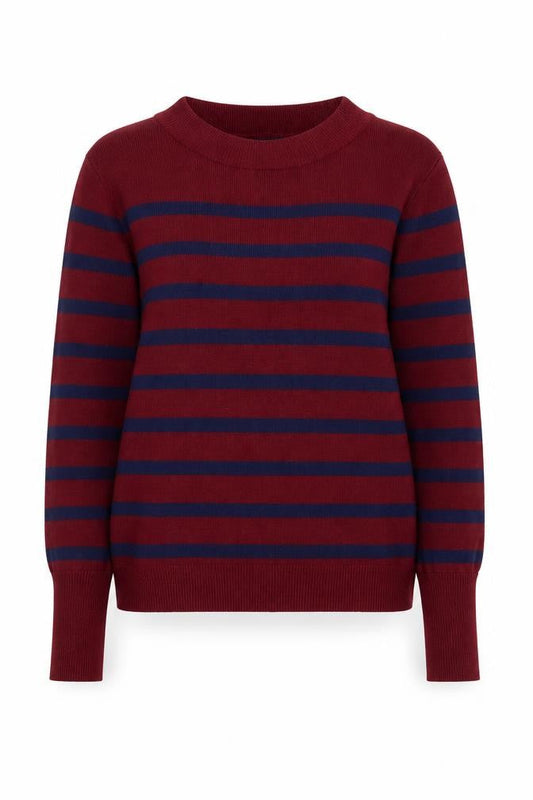 New Look Women's Red Striped Pullover, Size 6