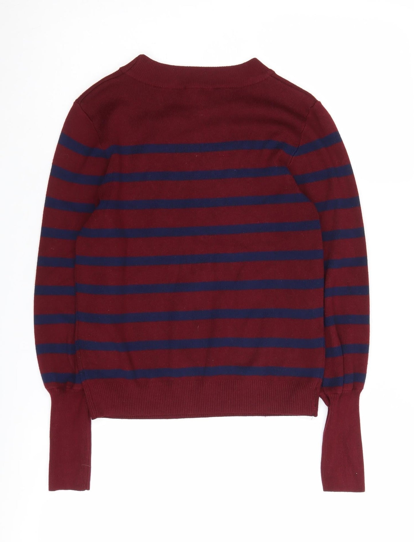 New Look Women's Red Striped Pullover, Size 6