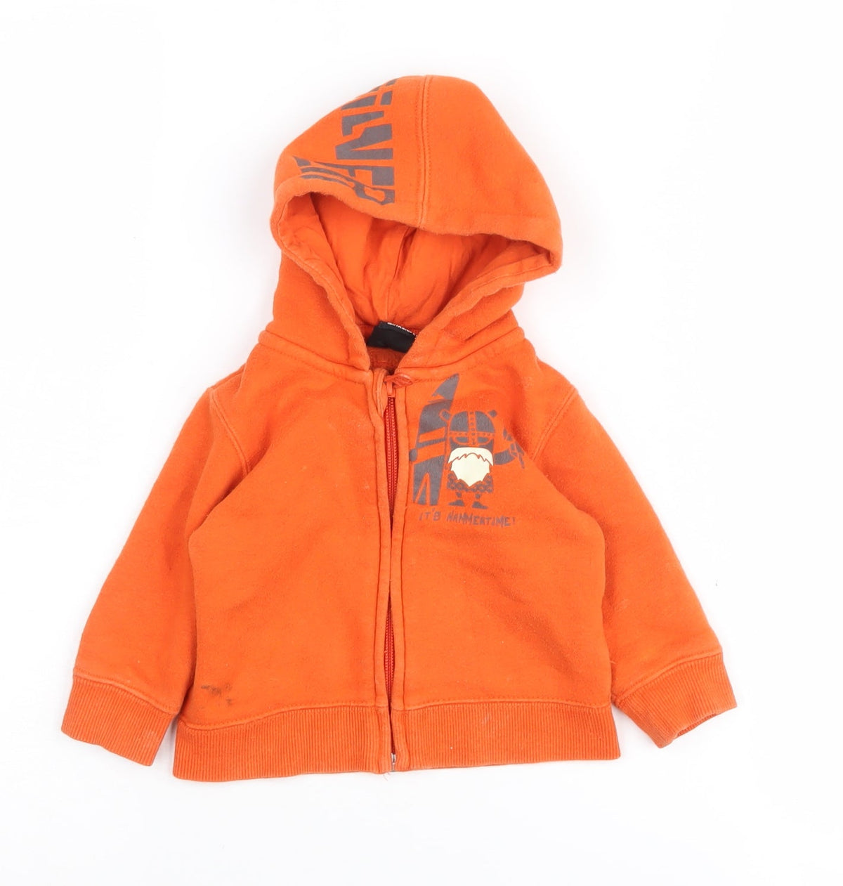 Additional front view of Quiksilver boys’ orange full zip hoodie -, size 6-7, years