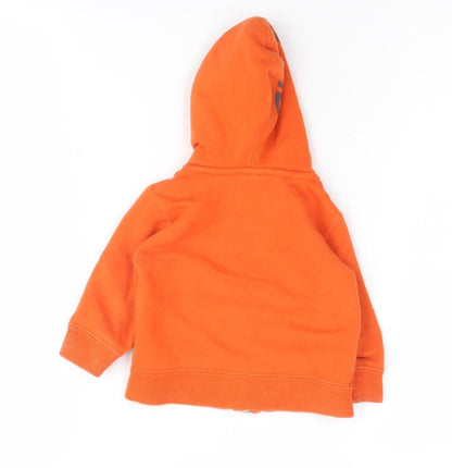 Back view of Quiksilver boys’ orange full zip hoodie -, size 6-7, years