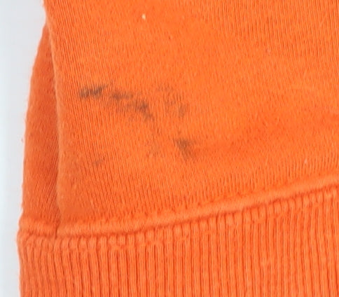Close-up detail of Quiksilver boys’ orange full zip hoodie -, size 6-7, years